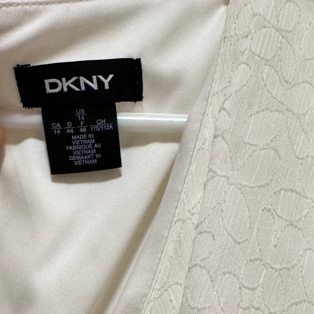 DKNY Cream Ruffle Mini Dress - Picture 2 of 3